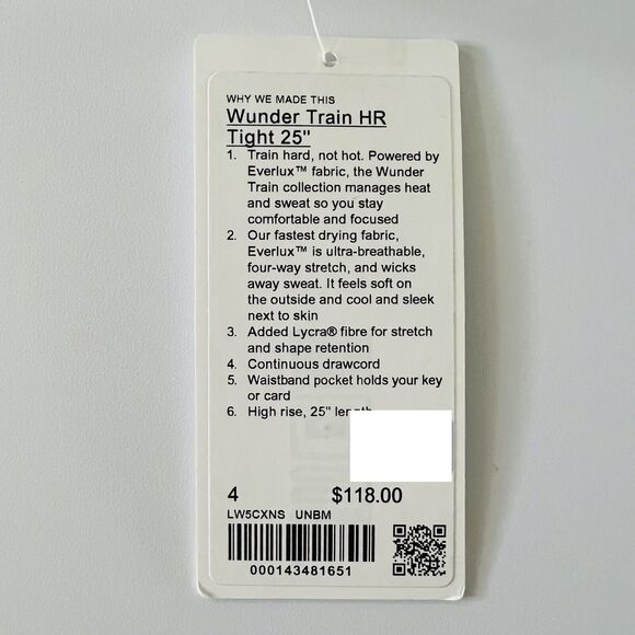 LULULEMON ATHLETICA Undertone Black Multi Wunder Train HR Tight 25" Leggings-US4 - Picture 8 of 8